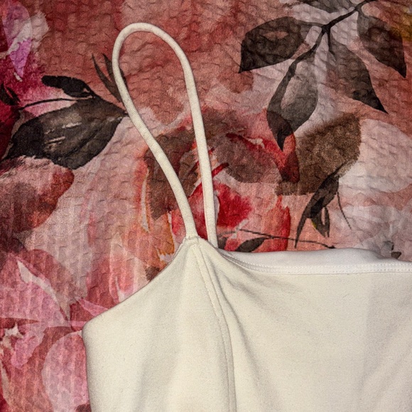 Forever 21 Woman’s Casual Cream Spaghetti Strap Mini Stretchy Dress Size S - Picture 2 of 6